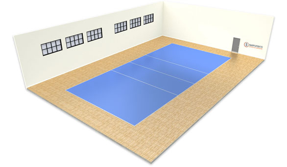 Full-size volleyball court