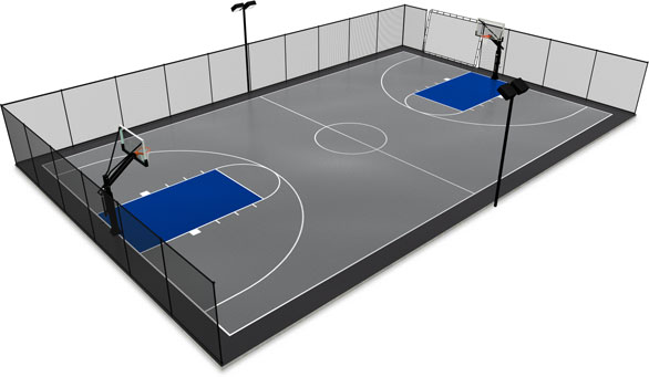 Full-size outdoor court