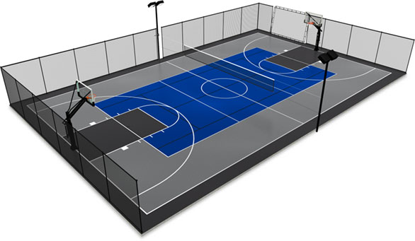 Full-size outdoor court