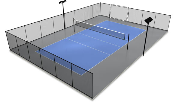 Full-size tennis court