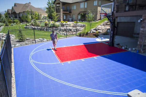 SnapSports backyard basketball court
