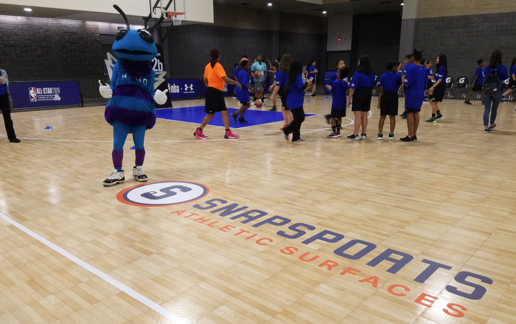 Jr. NBA event with SnapSports Indoor Revolution flooring