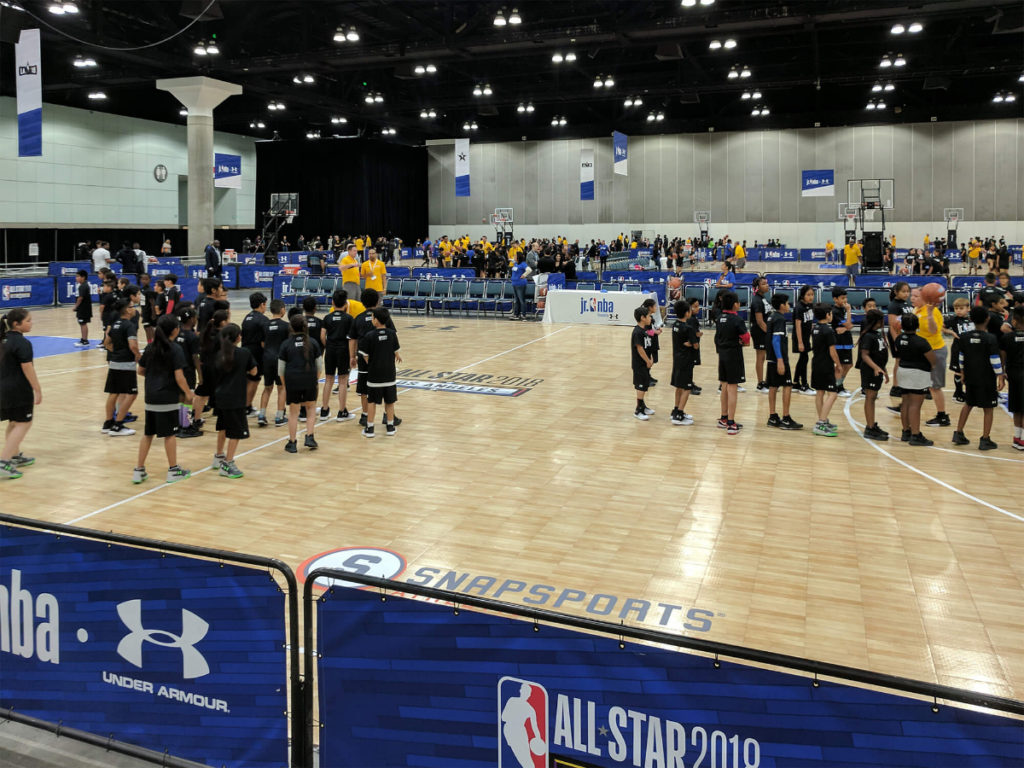 SnapSports Revolution<sup>®</sup> surfacing used in the courts at the NBA All-Star 2018 Jr. NBA events