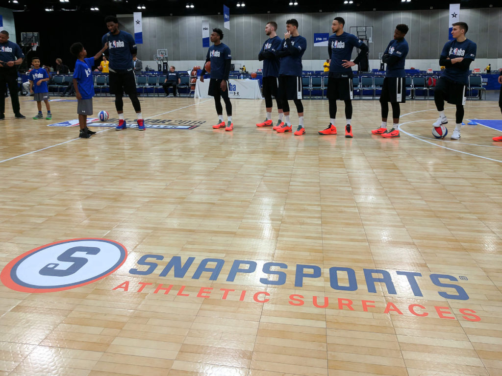 SnapSports Athletic Surfaces Revolution<sup>®</sup> flooring at the NBA All-Star 2018