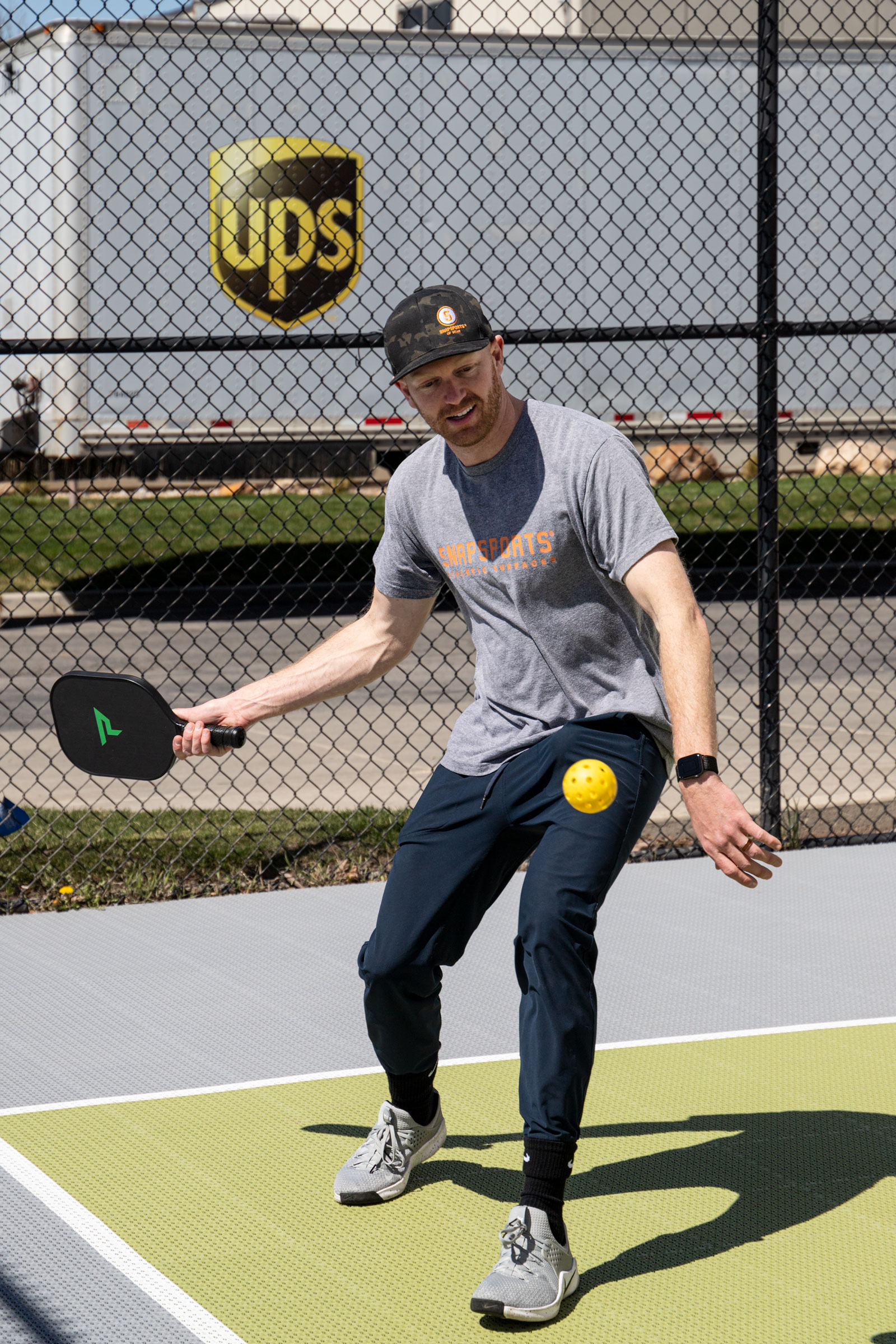 Adam Drost playing on the Pickleball court