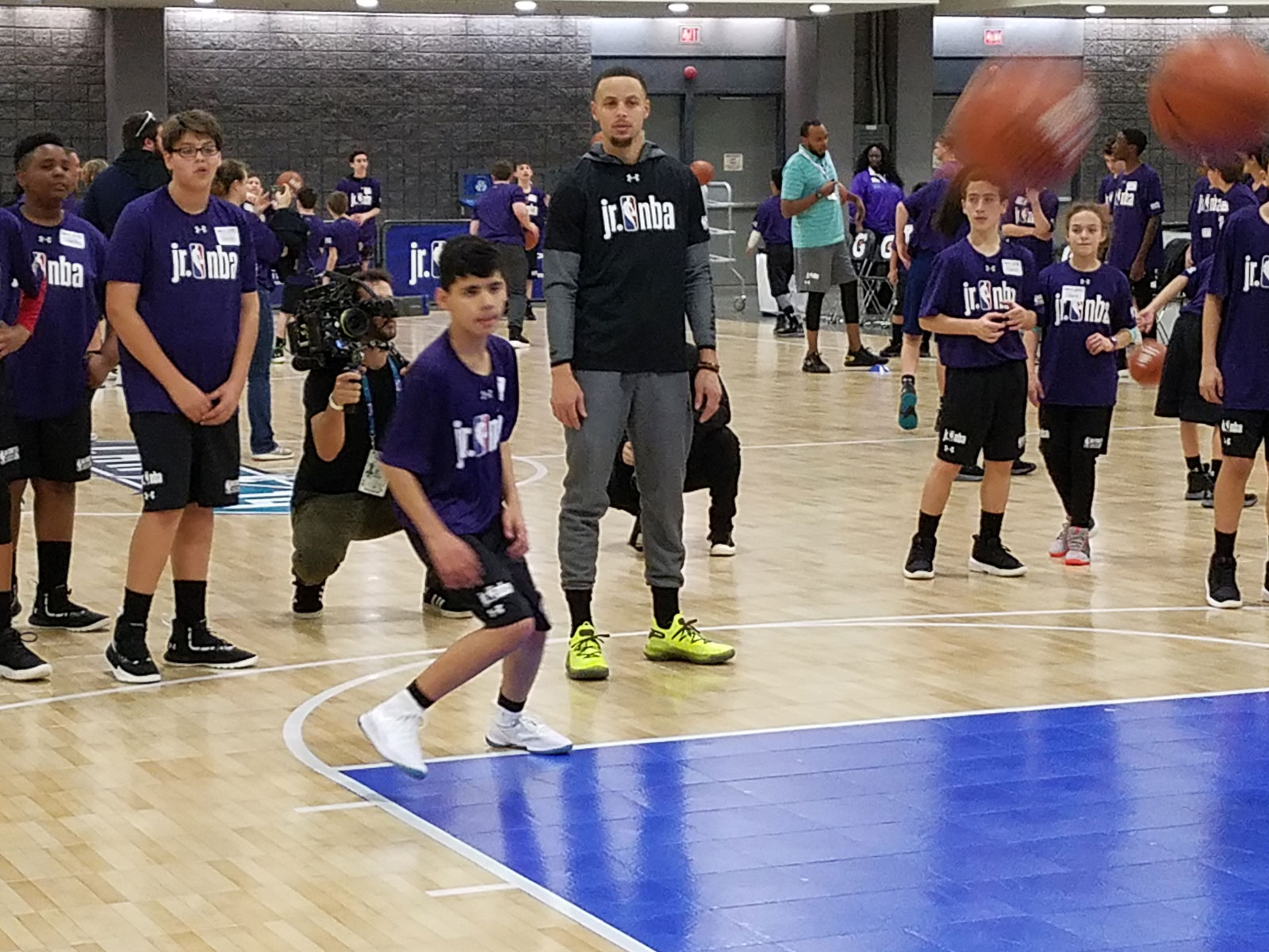 Stephen Curry at the Jr. NBA event