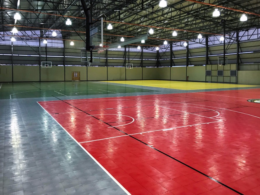 The new Indoor BounceBack® with ShockTower® flooring on the AISM multi-courts.