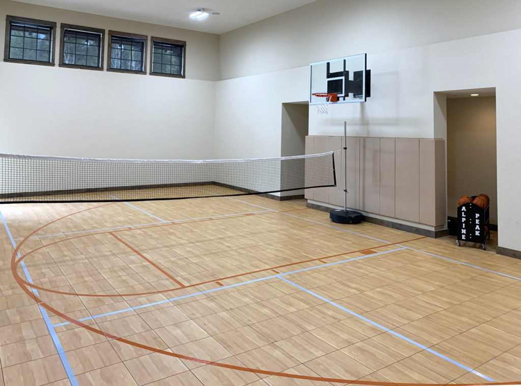 Indoor BounceBack maple multi-court gym