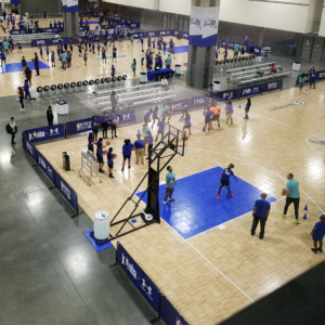 Overhead view of the Maple TuffShield courts at the clinic