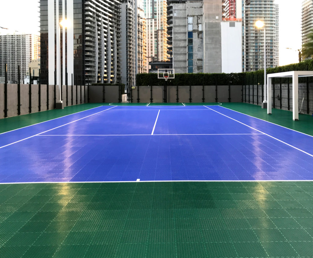 Multi-court outdoors in Shamrock and Bright Blue