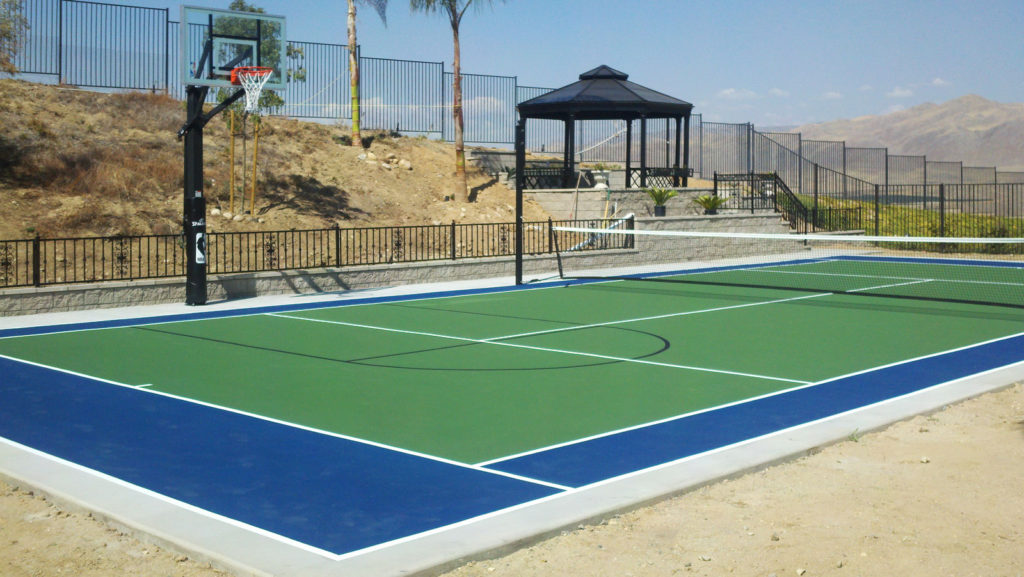 Outdoor Multi-court with bright blue and green