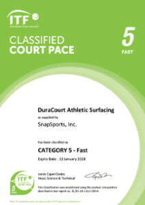 ITF Court Pace duracourt ClassificationCertificate ITF Court Pace duracourt ClassificationCertificate